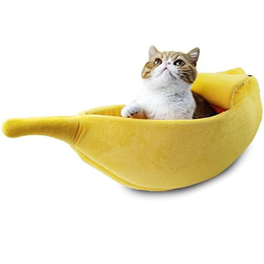 Soft Warm Banana Cat Bed House, Large Christmas Cat Cuddle Bed, Cute Pet Supplies for Cats Kittens Rabbit Small Dogs