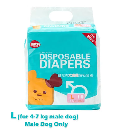 10Pcs/Bag Dog Diapers Diaper for Dogs Pet Female Dog Disposable Leakproof Nappies Puppy Super Absorption Physiological Pants