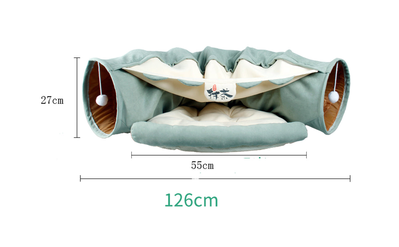 Pet Cats Tunnel Interactive Play Toy Mobile Collapsible Ferrets Rabbit Bed Tunnels Indoor Toys Kitten Exercising Products