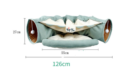 Pet Cats Tunnel Interactive Play Toy Mobile Collapsible Ferrets Rabbit Bed Tunnels Indoor Toys Kitten Exercising Products