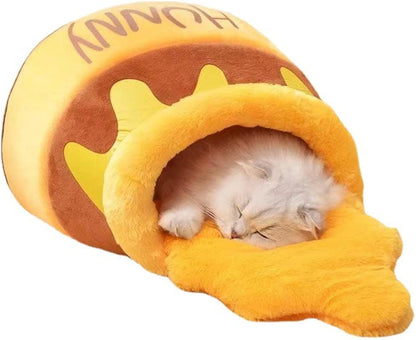 Honey Pot Cat Bed - Comfortable Memory Foam Pet Furniture with Removable Cushion - Stylish and Washable