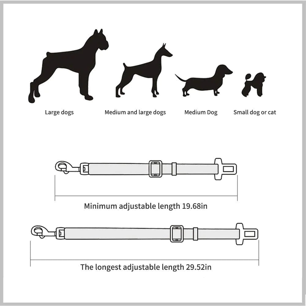 Adjustable Pet Cat Dog Car Seat Belt Pet Seat Vehicle Dog Harness Lead Clip Safety Lever Traction Dog Collars Dogs Accessoires