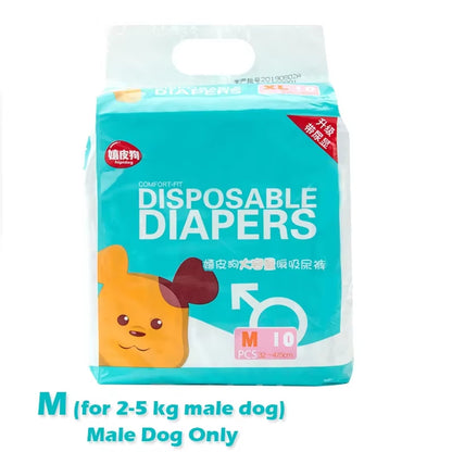 10Pcs/Bag Dog Diapers Diaper for Dogs Pet Female Dog Disposable Leakproof Nappies Puppy Super Absorption Physiological Pants