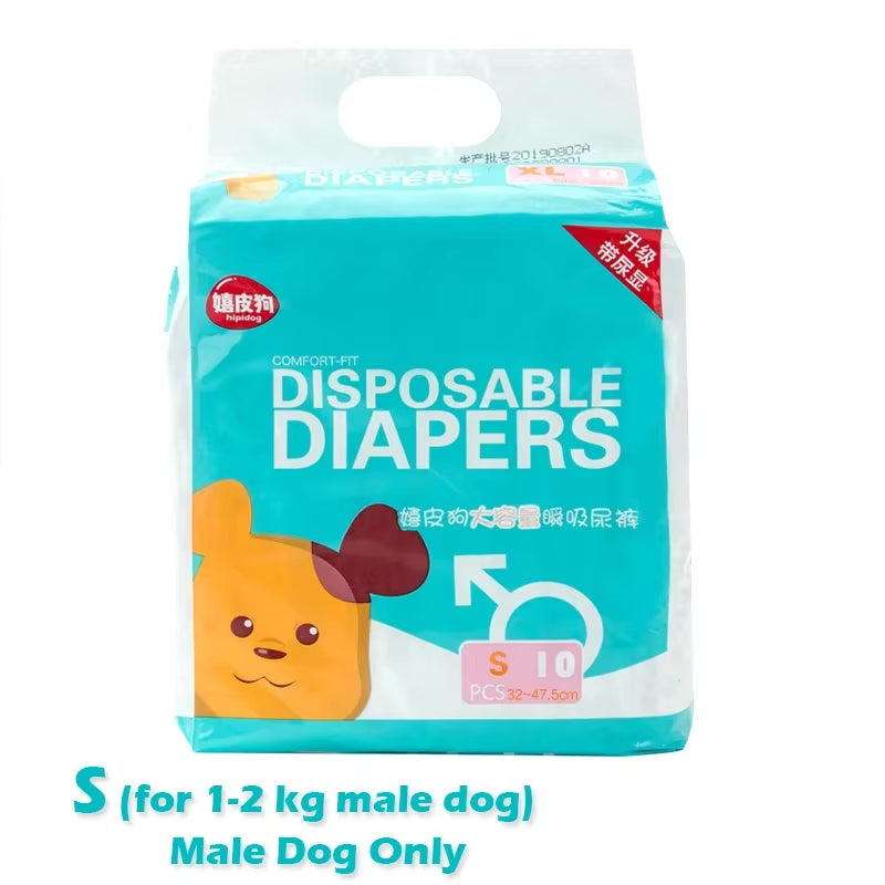 10Pcs/Bag Dog Diapers Diaper for Dogs Pet Female Dog Disposable Leakproof Nappies Puppy Super Absorption Physiological Pants